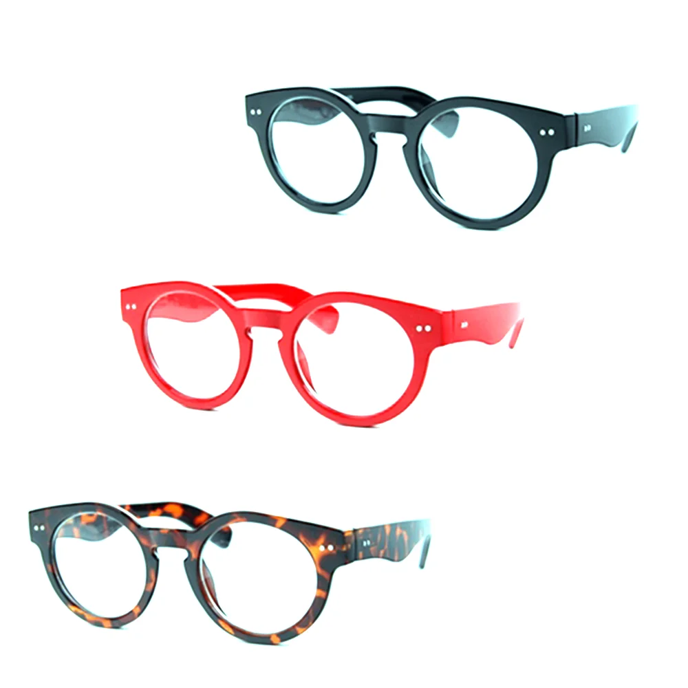 P1221CL Classic Retro Round Wayfarer Clear Lens Glasses Dozen POP FASHIONWEAR